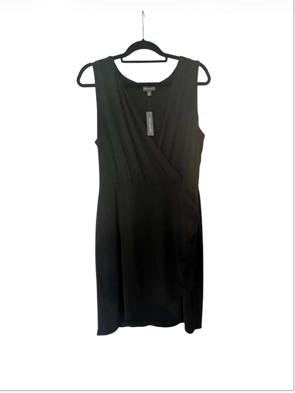 NWT! Rouched Midi sleeveless black Dress size Large, 12